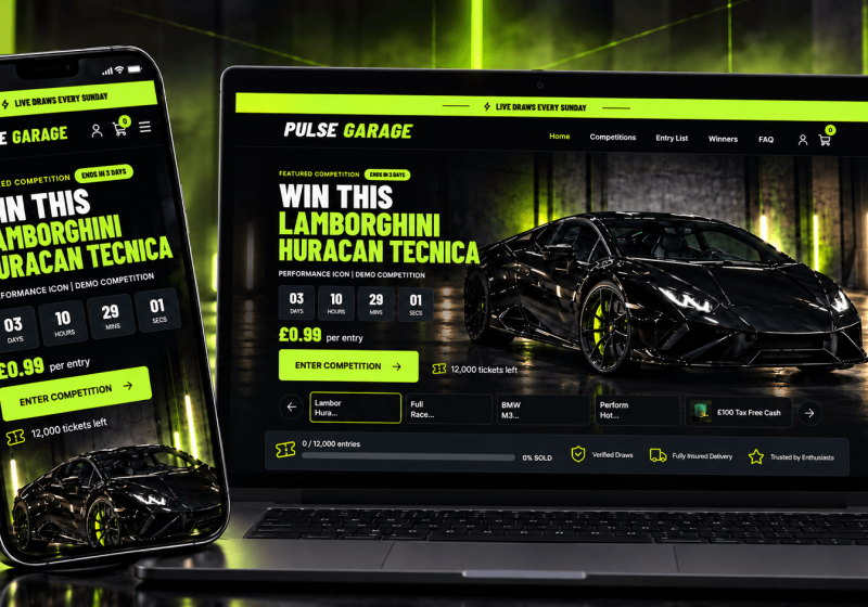 Vantyx – Dark Prize Draw Theme raffle website template preview